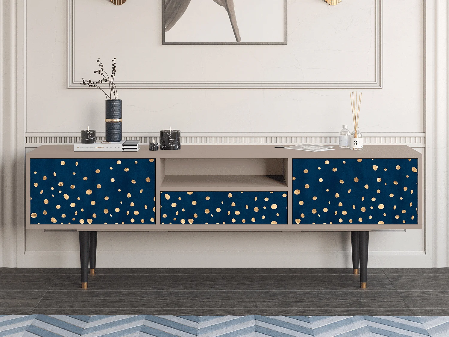 TV-Möbel - 170х59х41 cm - T6 - Night Skies, Latte