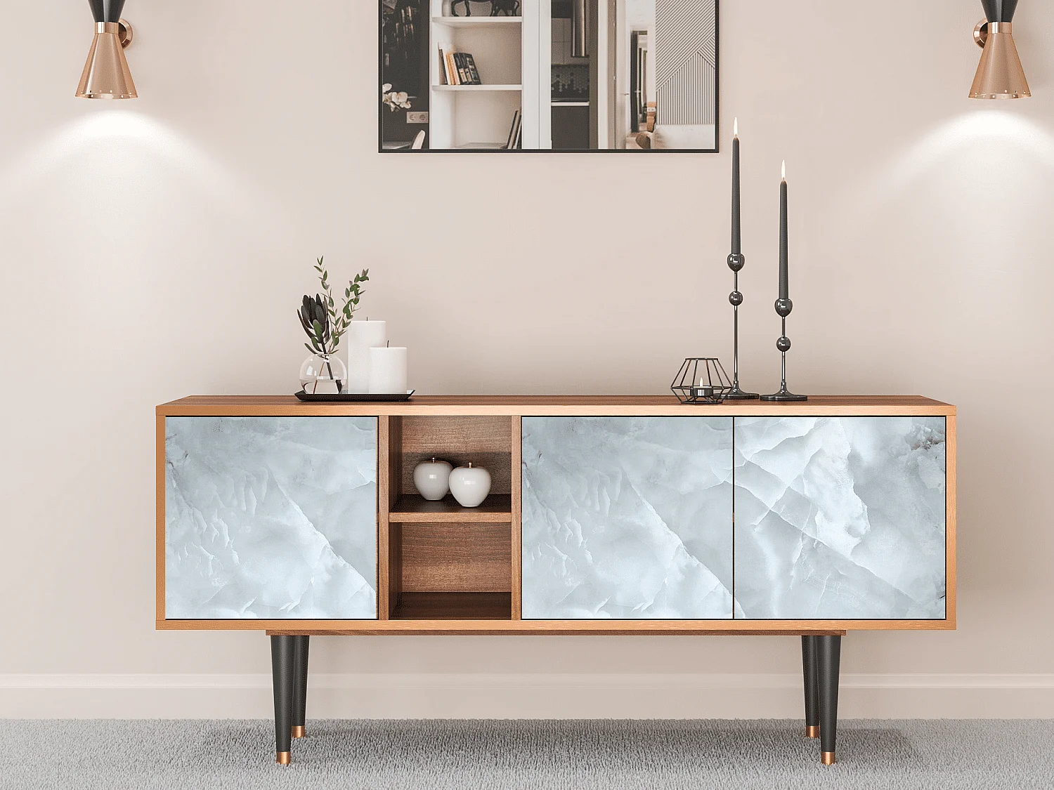 Mobile TV - 150х69х41 cm - T5 - The Onyx, Noce