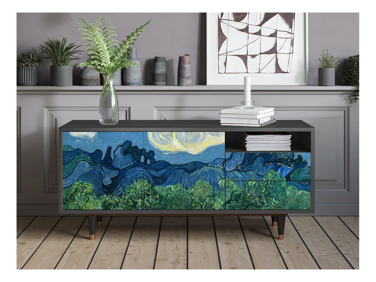 TV-Möbel - 125х56х41 cm - T7 - The Oil Trees, Anthrazit