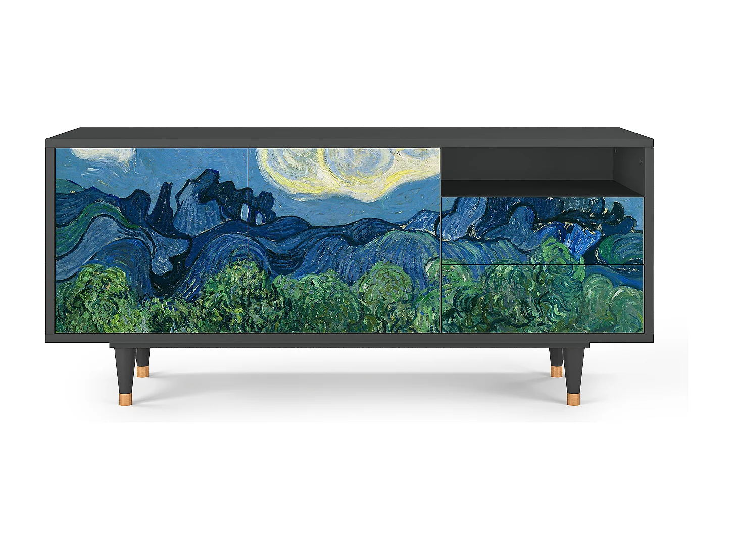 Mueble de TV - 125х56х41 cm - T7 - The Oil Trees, Antracita