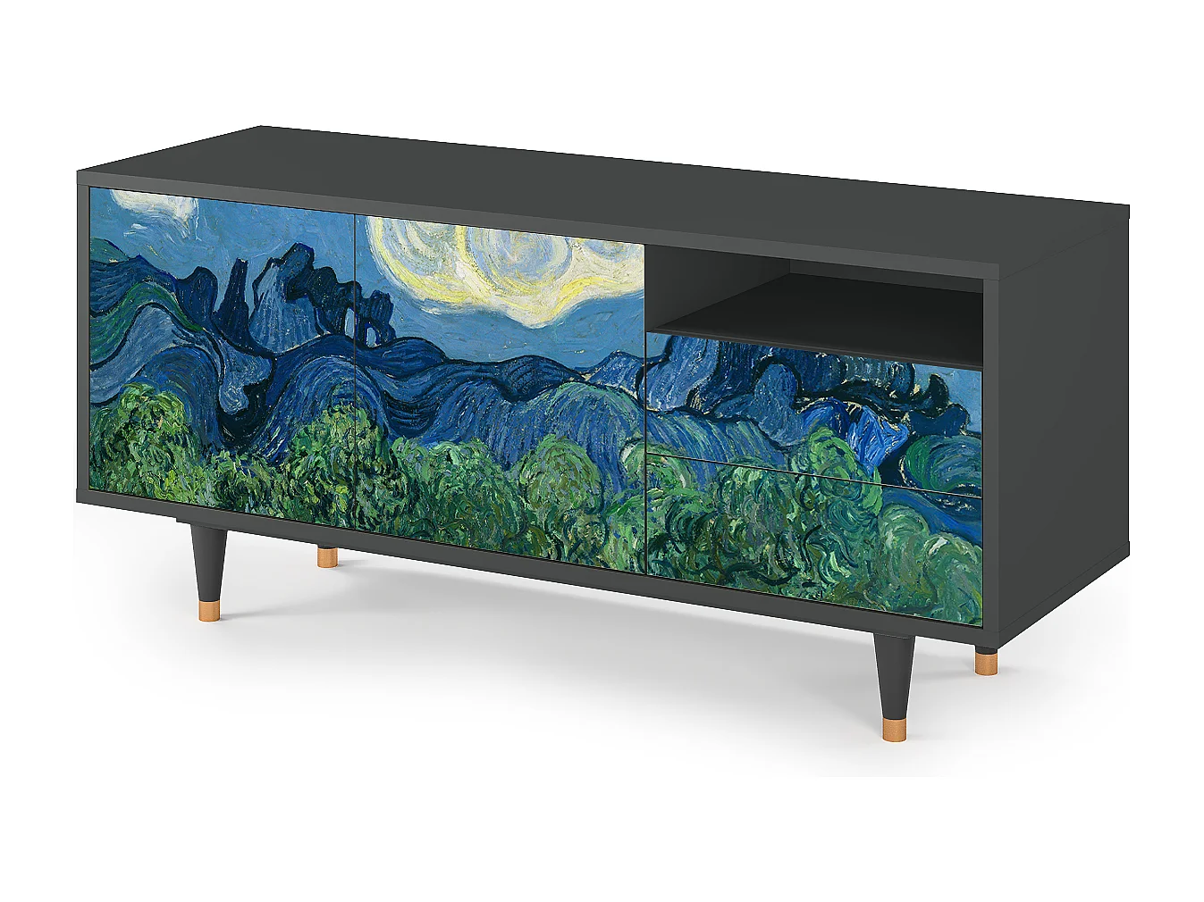 Mueble de TV - 125х56х41 cm - T7 - The Oil Trees, Antracita