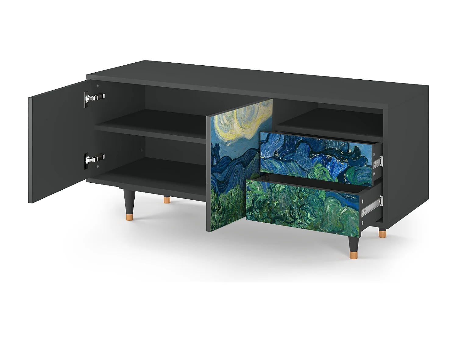 Mueble de TV - 125х56х41 cm - T7 - The Oil Trees, Antracita