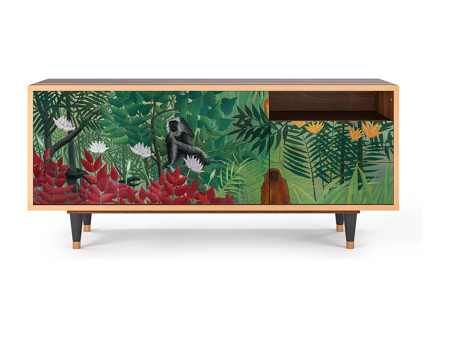 Mueble de TV - 125х56х41 cm - T7 - Jungles in Paris, Nogal