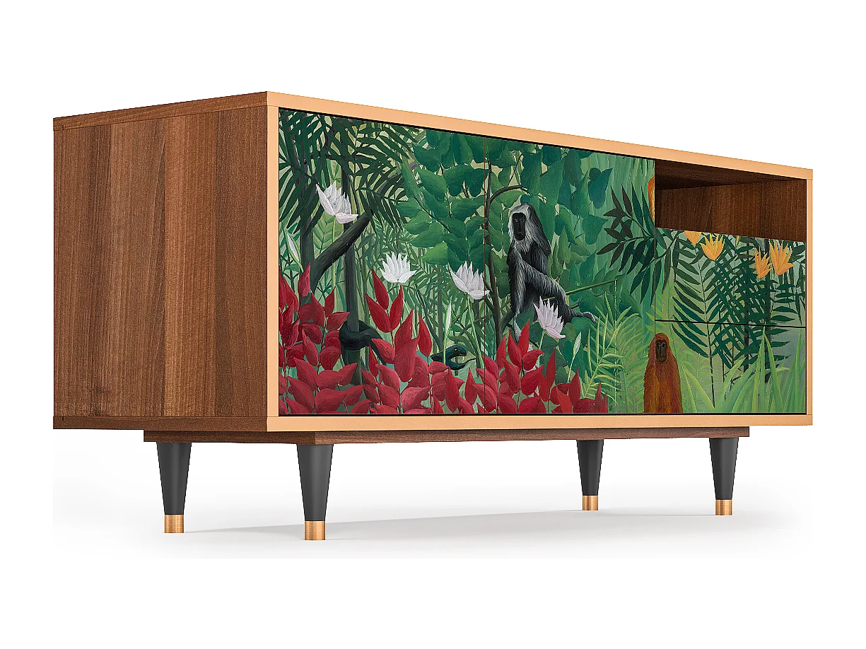 Mueble de TV - 125х56х41 cm - T7 - Jungles in Paris, Nogal