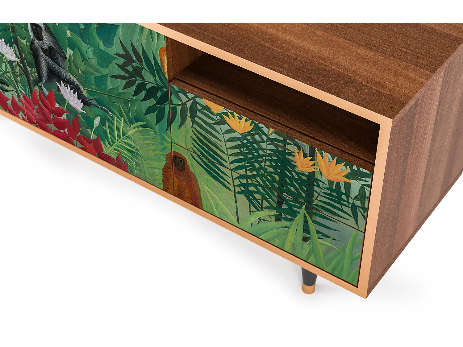 Mueble de TV - 125х56х41 cm - T7 - Jungles in Paris, Nogal