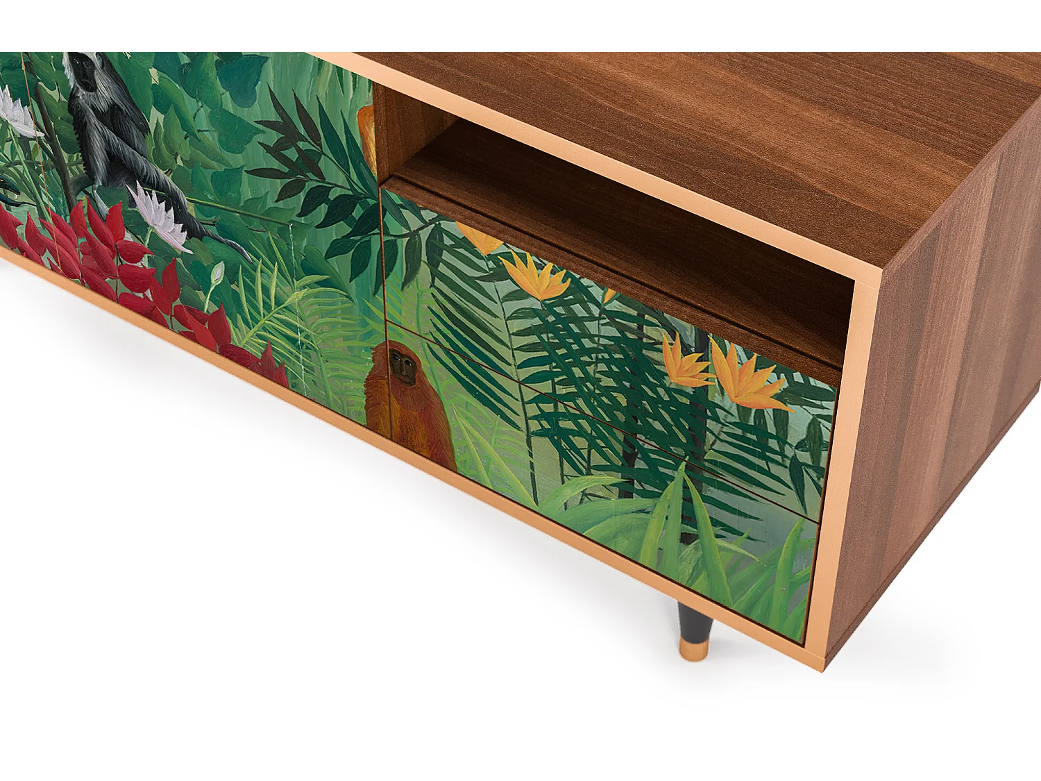 Meuble TV - 125х56х41 cm - T7 - Jungles in Paris, Noyer