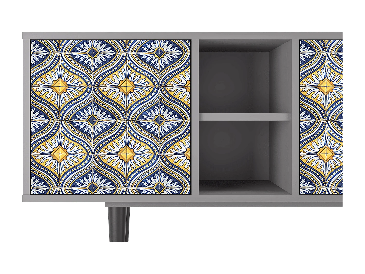 TV-meubel - 150х69х41 cm - T5 - Illusory Pattern, Grijs