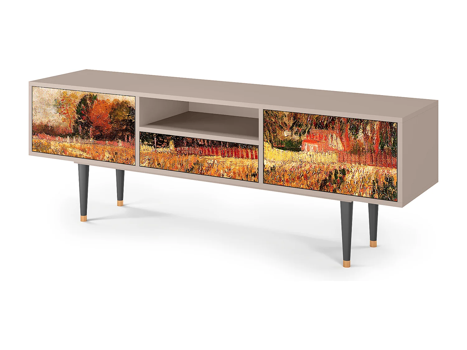 Szafka RTV - 170х59х41 cm - T6 - The Banks, Piaskowy