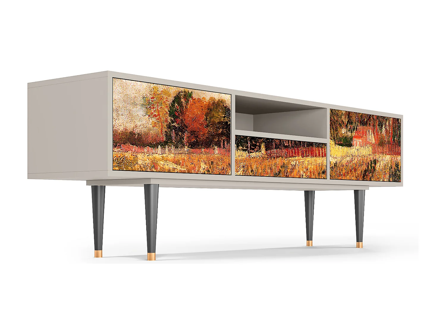 Szafka RTV - 170х59х41 cm - T6 - The Banks, Piaskowy