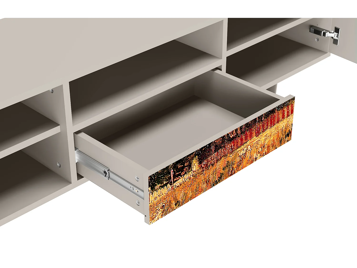 Szafka RTV - 170х59х41 cm - T6 - The Banks, Piaskowy