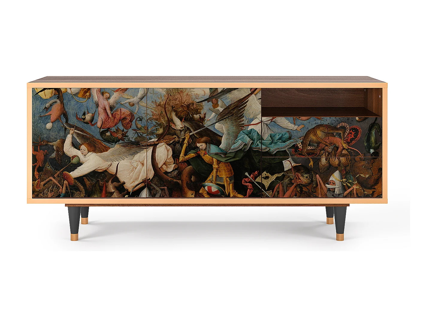 TV-meubel - 125х56х41 cm - T7 - The Fall, Walnoot