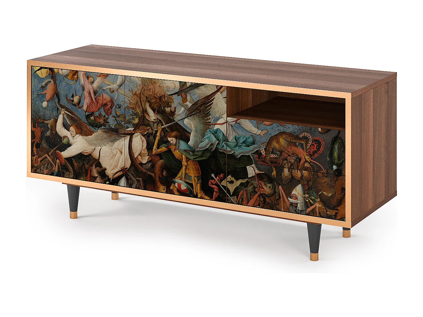 TV-meubel - 125х56х41 cm - T7 - The Fall, Walnoot