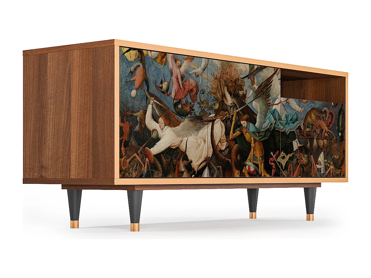 TV-meubel - 125х56х41 cm - T7 - The Fall, Walnoot