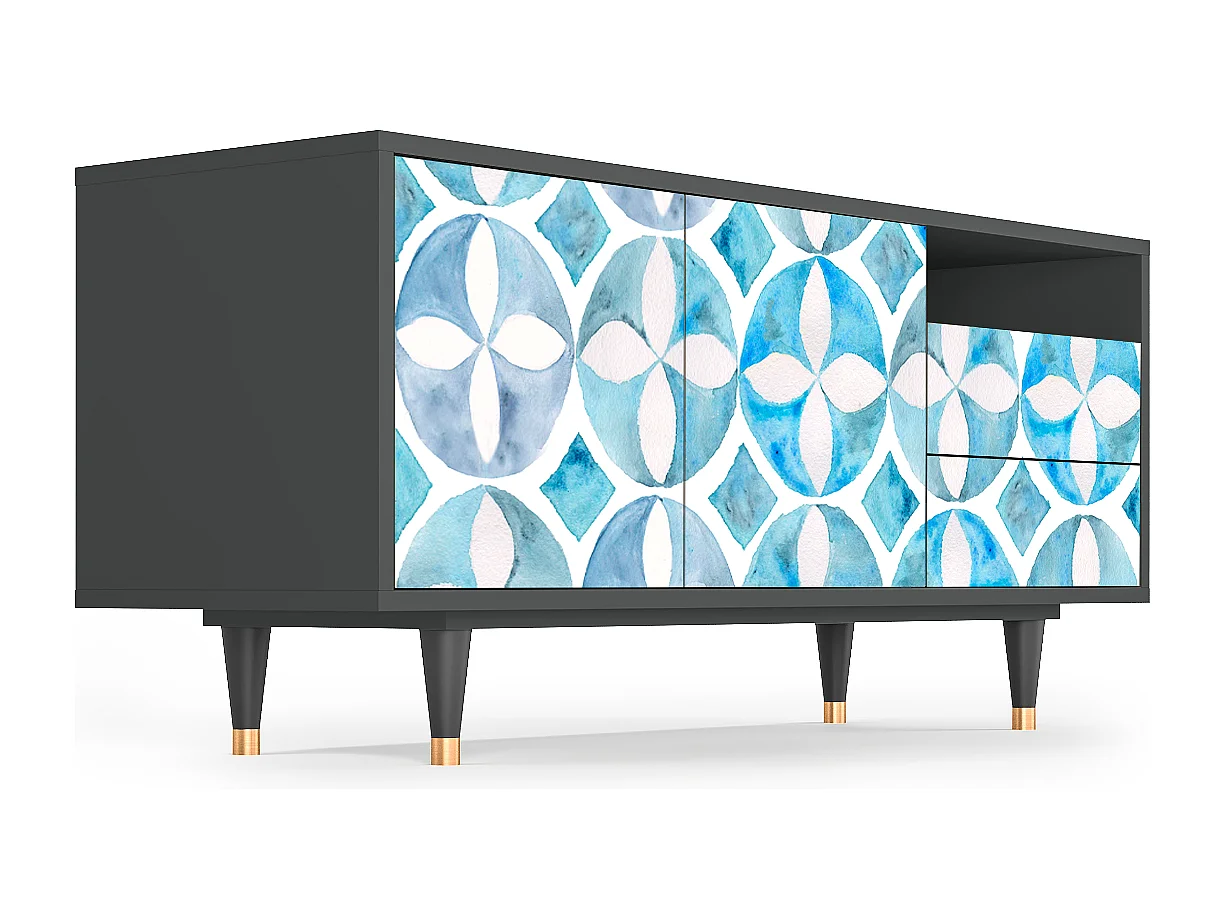 Mueble de TV - 125х56х41 cm - T7 - Porto Mood, Antracita