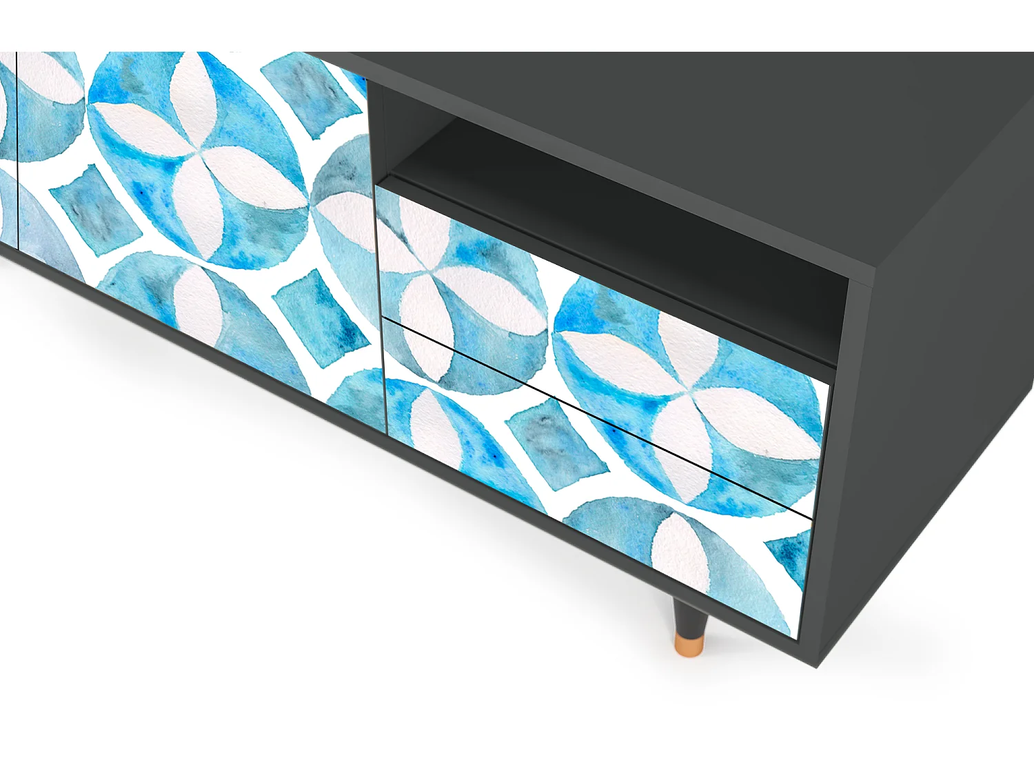 Mueble de TV - 125х56х41 cm - T7 - Porto Mood, Antracita