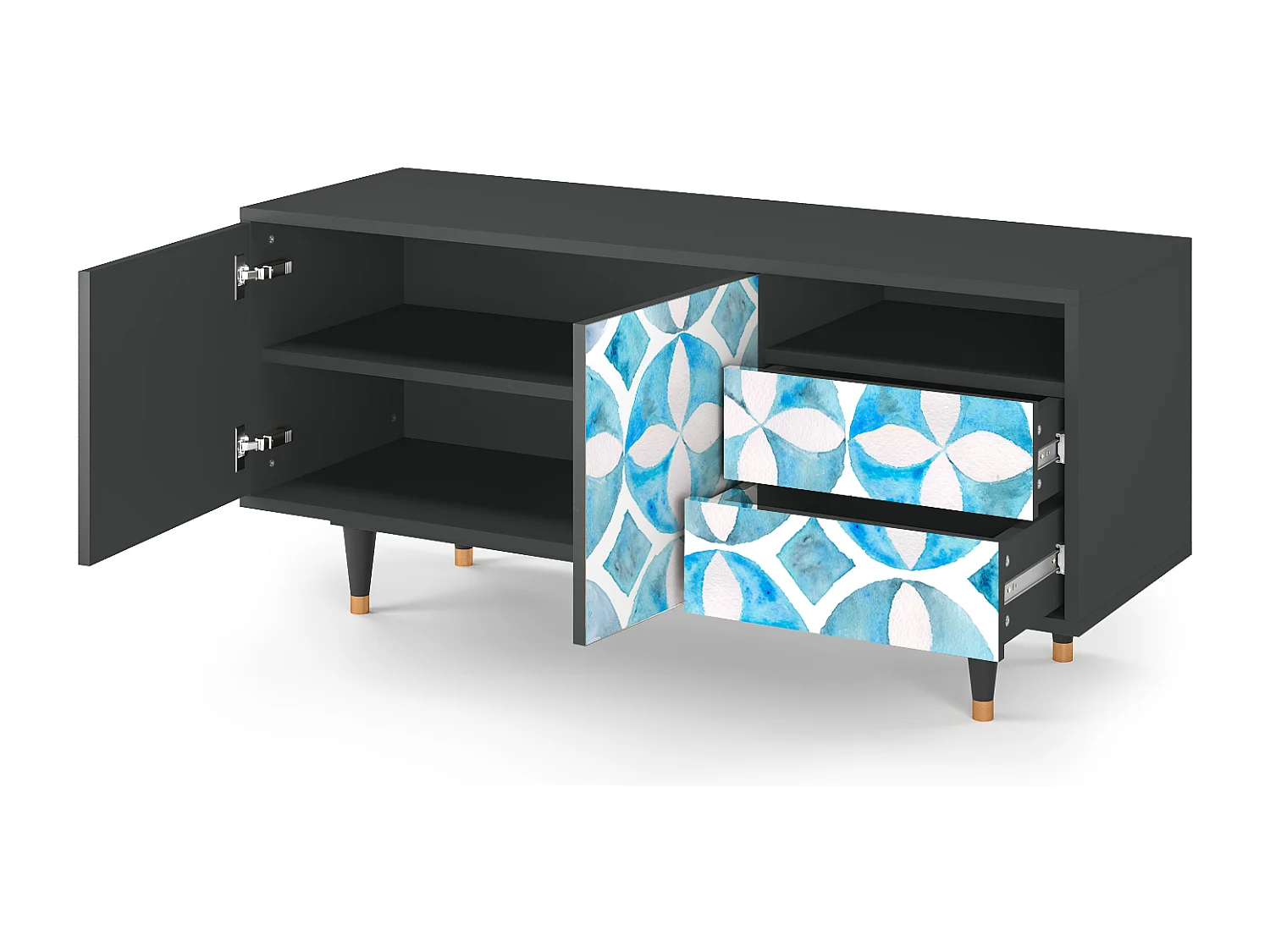 Mueble de TV - 125х56х41 cm - T7 - Porto Mood, Antracita