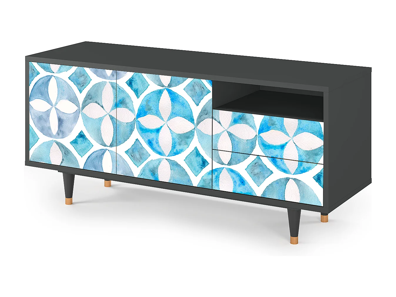 TV-meubel - 125х56х41 cm - T7 - Porto Mood, Antraciet