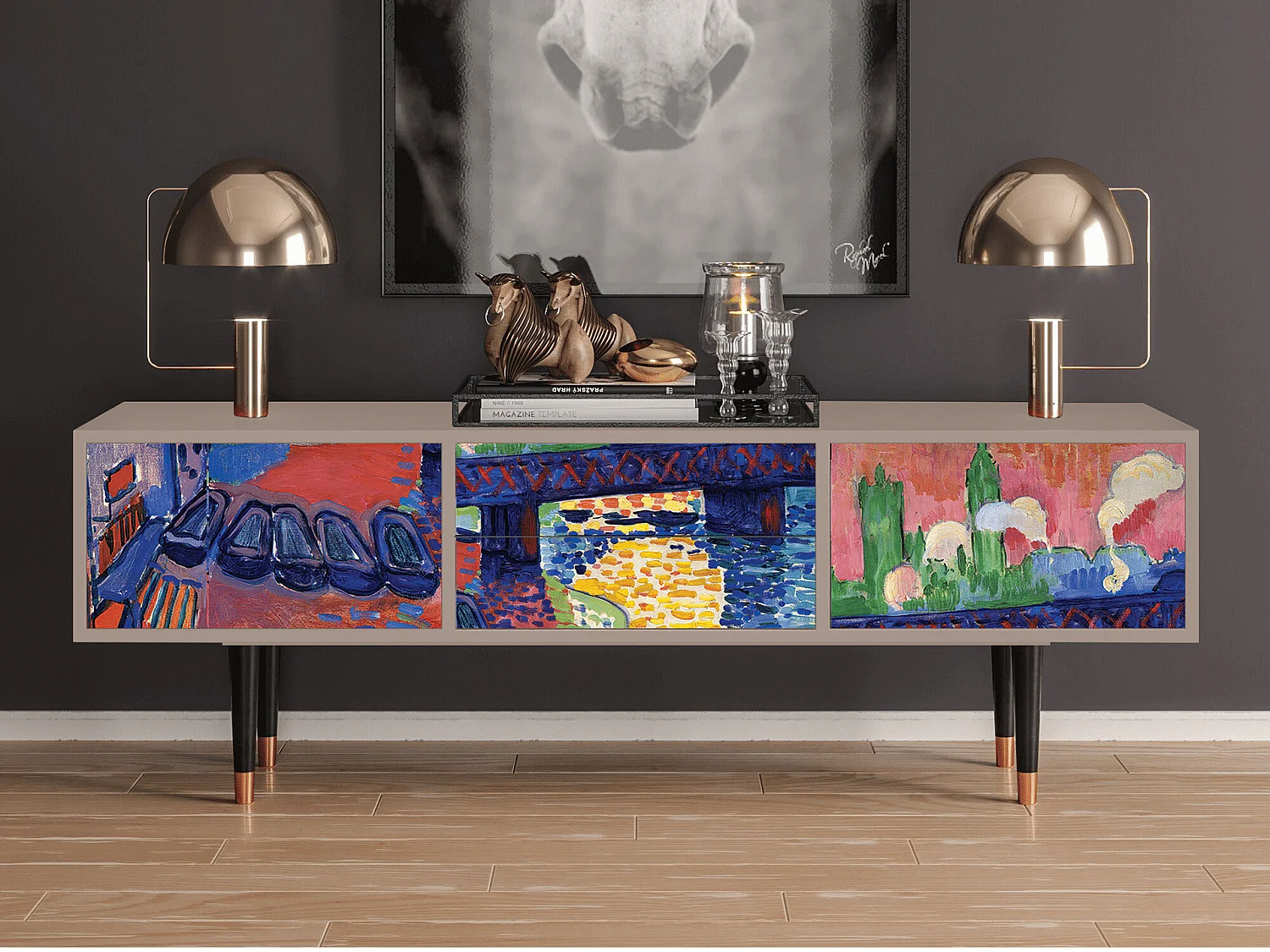 TV-Möbel - 170х59х48 cm - T4 - Charing Cross Bridge, Latte