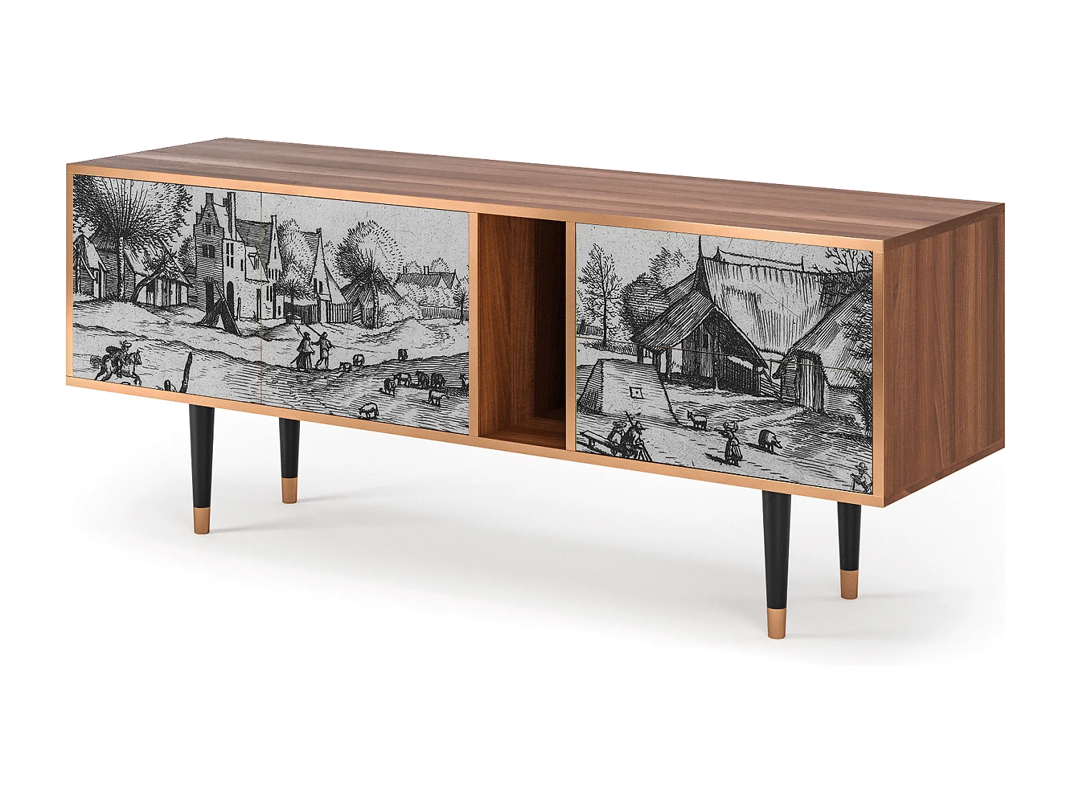 Mobile TV - 170х69х48 cm - T1 - Country Village, Noce