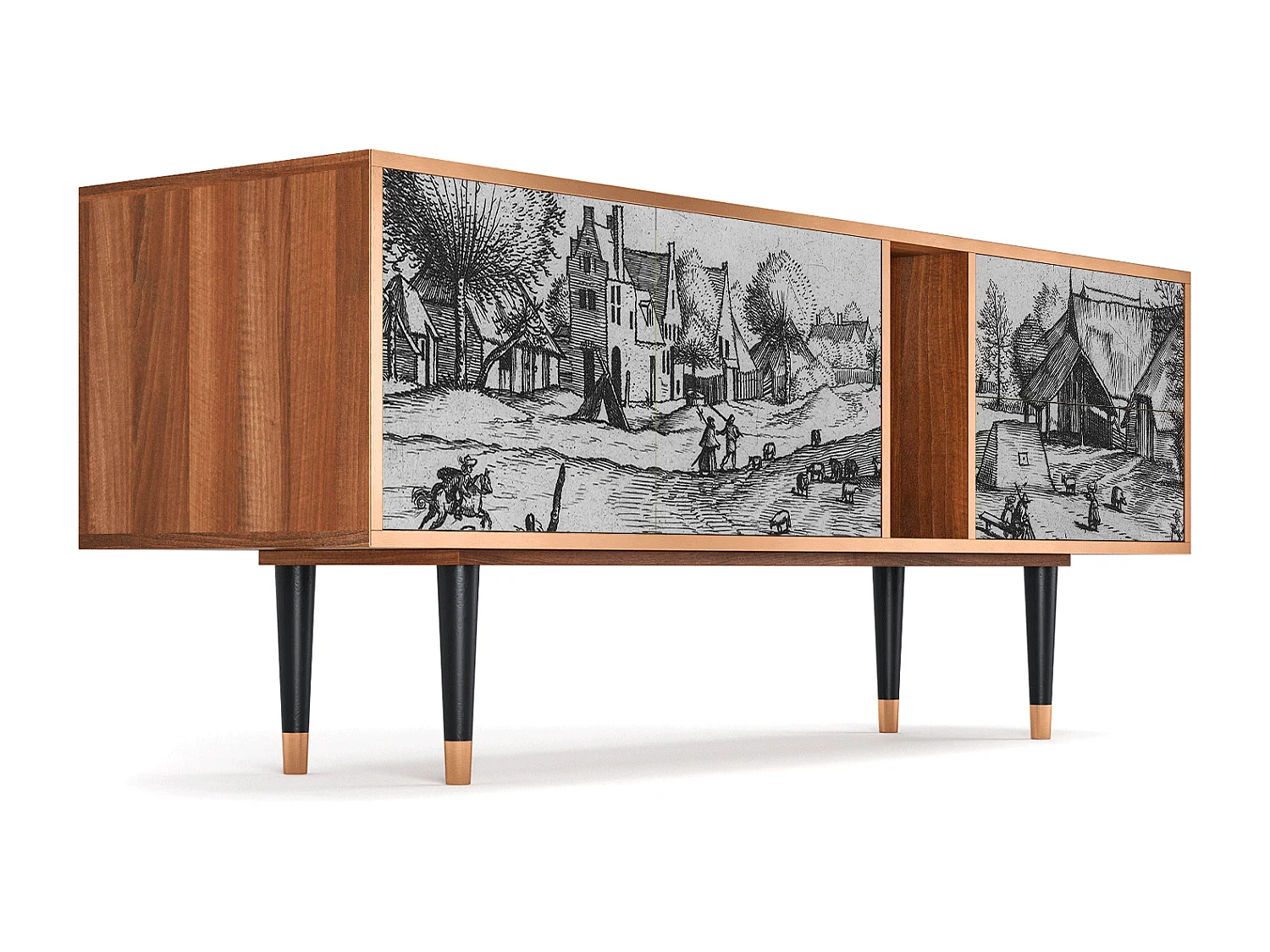 Mobile TV - 170х69х48 cm - T1 - Country Village, Noce