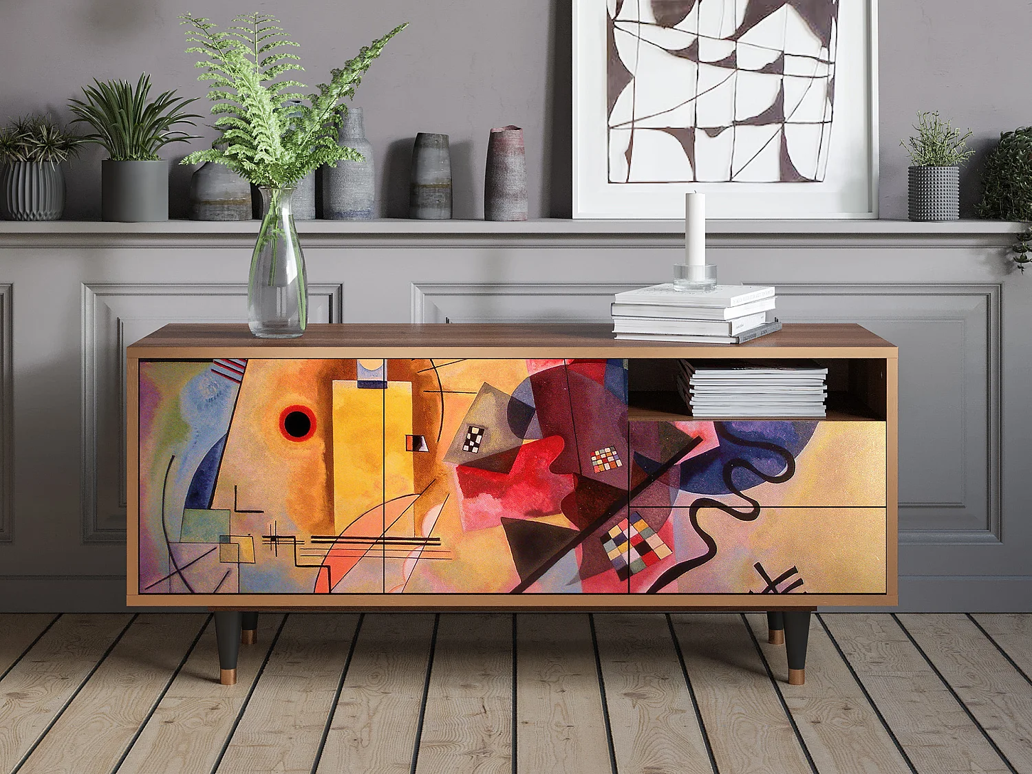 Mobile TV - 125х56х41 cm - T7 - Modern Art, Noce