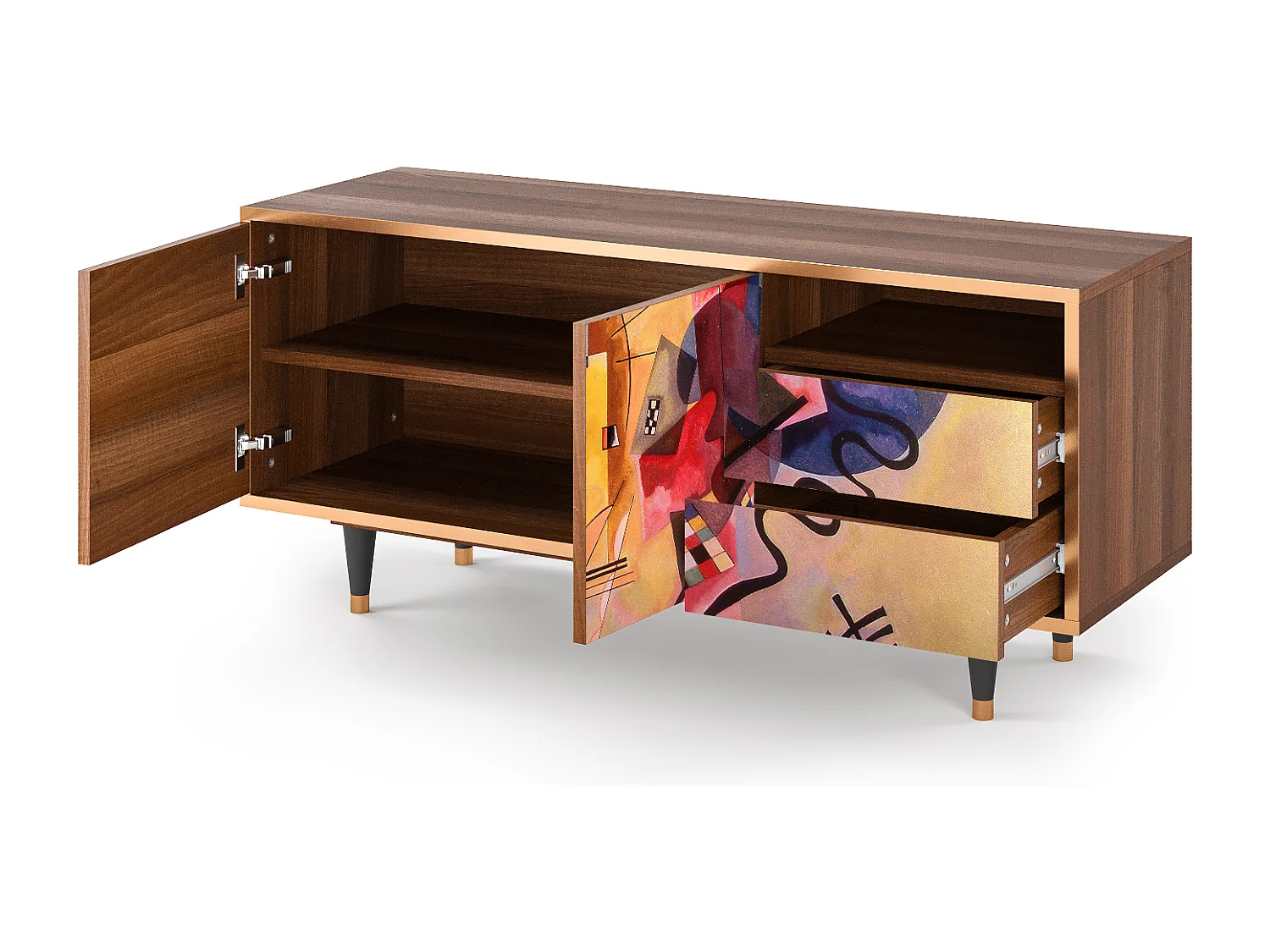 Mobile TV - 125х56х41 cm - T7 - Modern Art, Noce