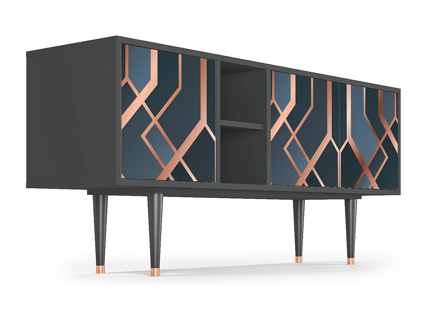 Meuble TV - 150х69х41 cm - T5 - Ashy 1920', Anthracite