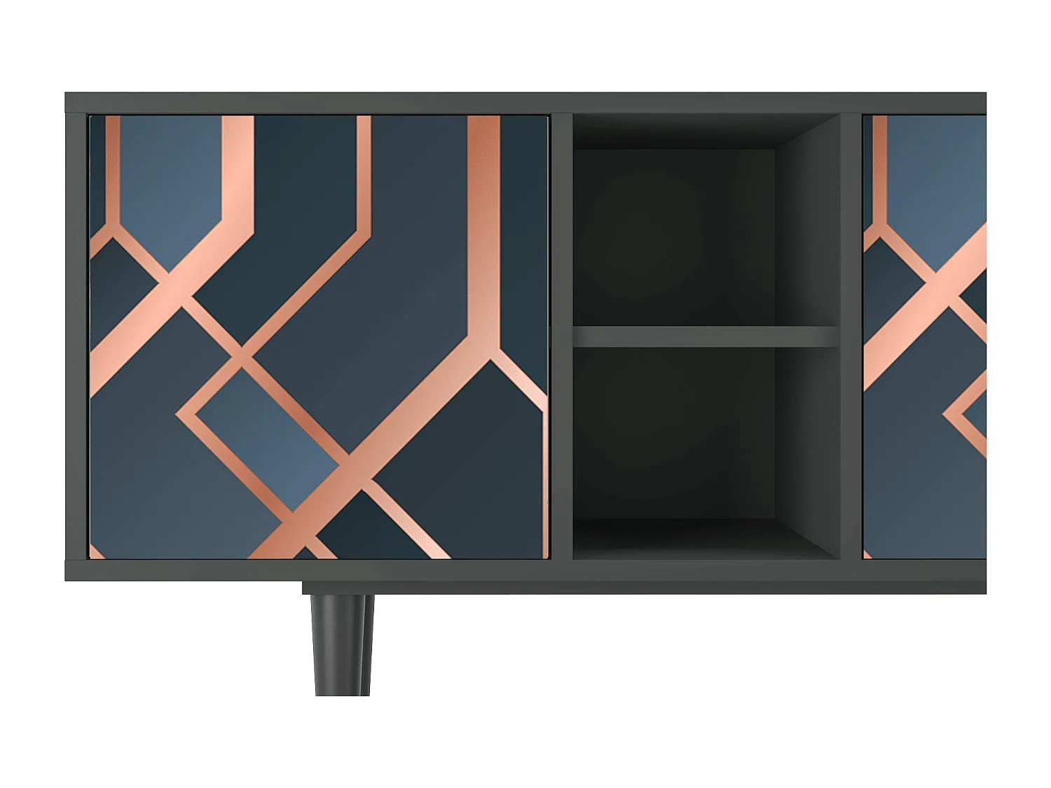 Meuble TV - 150х69х41 cm - T5 - Ashy 1920', Anthracite