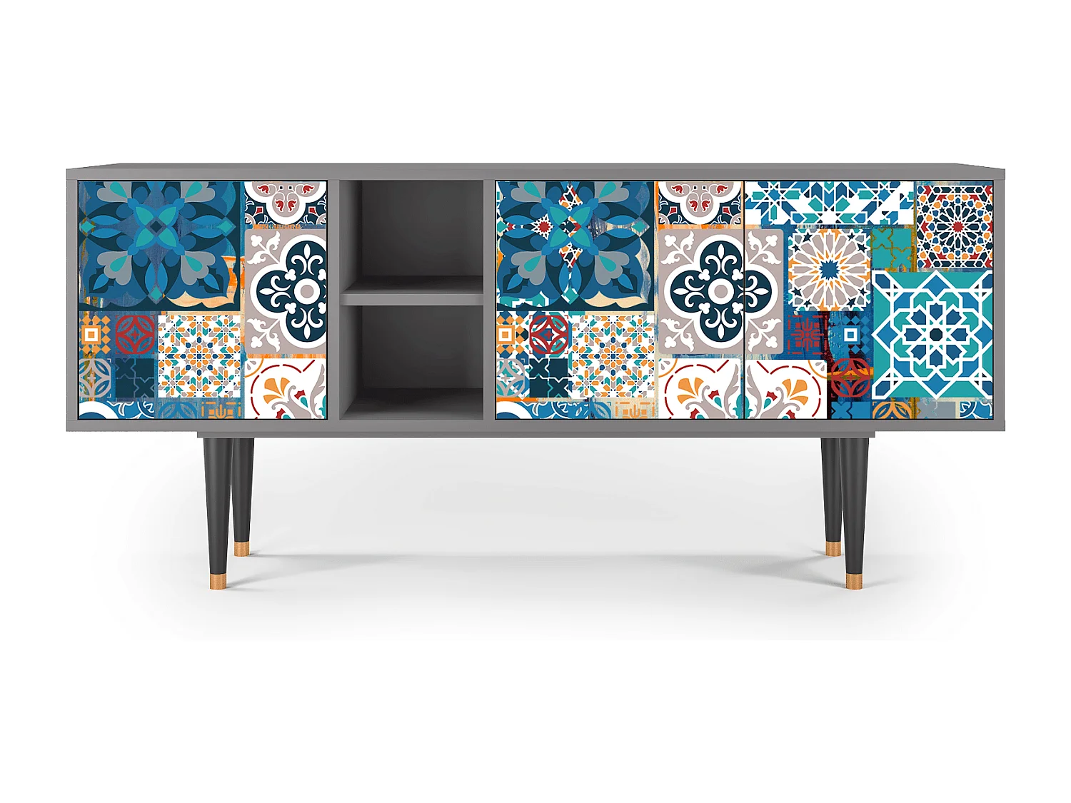 Mobile TV - 150х69х41 cm - T5 - Moroccan Market, Grigio