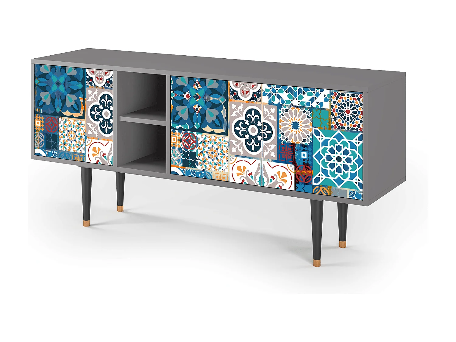 Mobile TV - 150х69х41 cm - T5 - Moroccan Market, Grigio