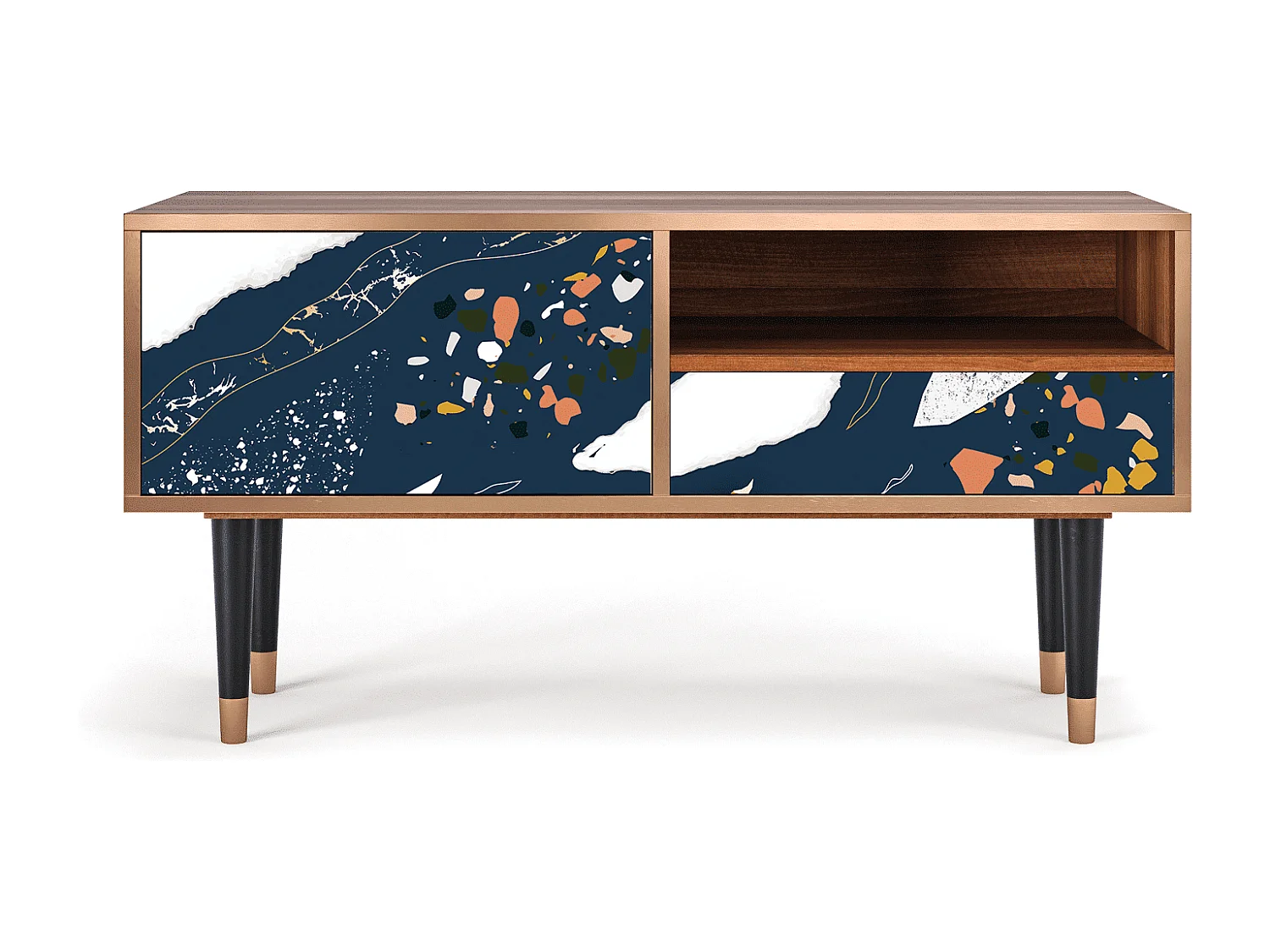 Meuble TV - 115х59х48 cm - T3 - Nude Iceberg, Noyer