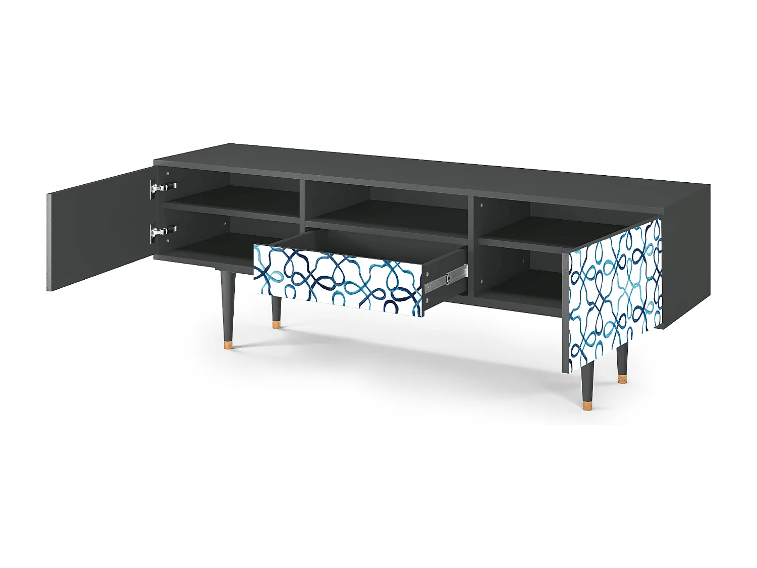 TV-meubel - 170х59х41 cm - T6 - Marine Strings, Antraciet
