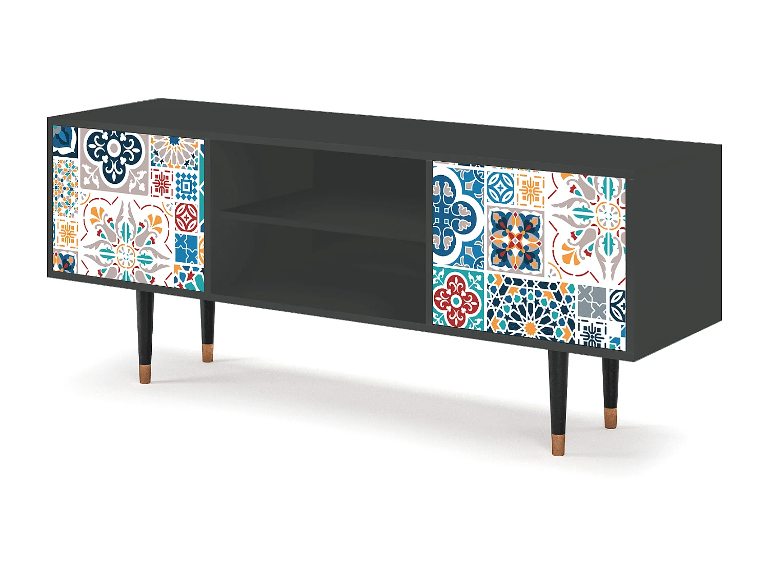 Meuble TV - 170х69х48 cm - T2 - Moroccan Market, Anthracite