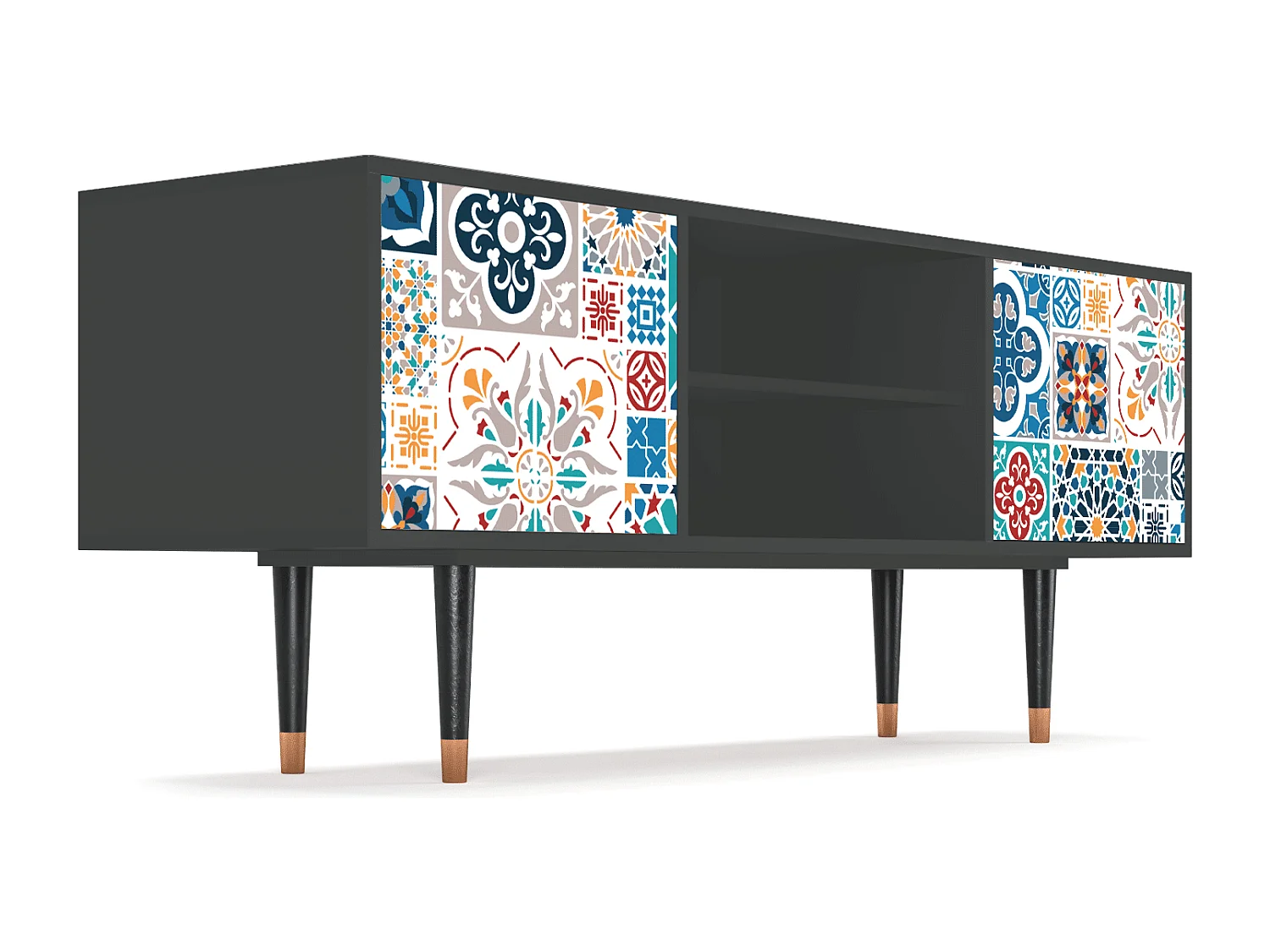 Meuble TV - 170х69х48 cm - T2 - Moroccan Market, Anthracite