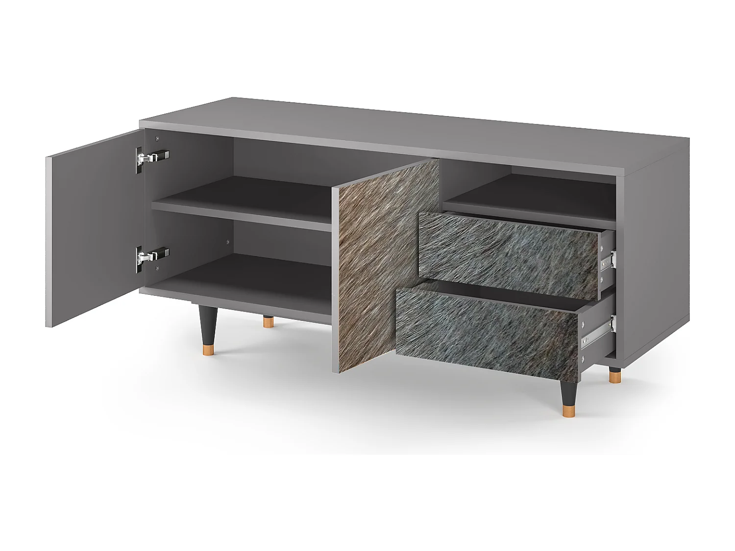 Mueble de TV - 125х56х41 cm - T7 - Peanut Hair, Cinza