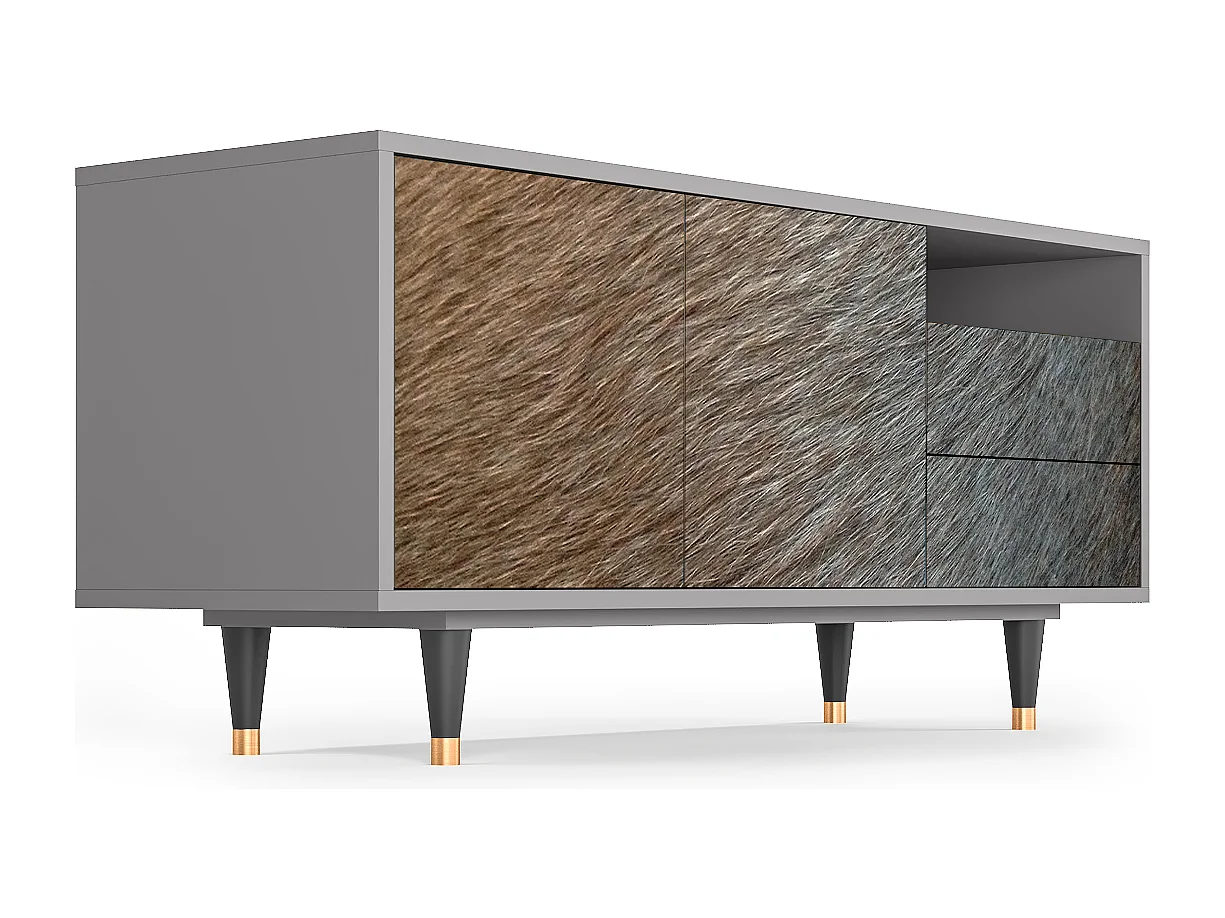 Meuble TV - 125х56х41 cm - T7 - Peanut Hair, Gris