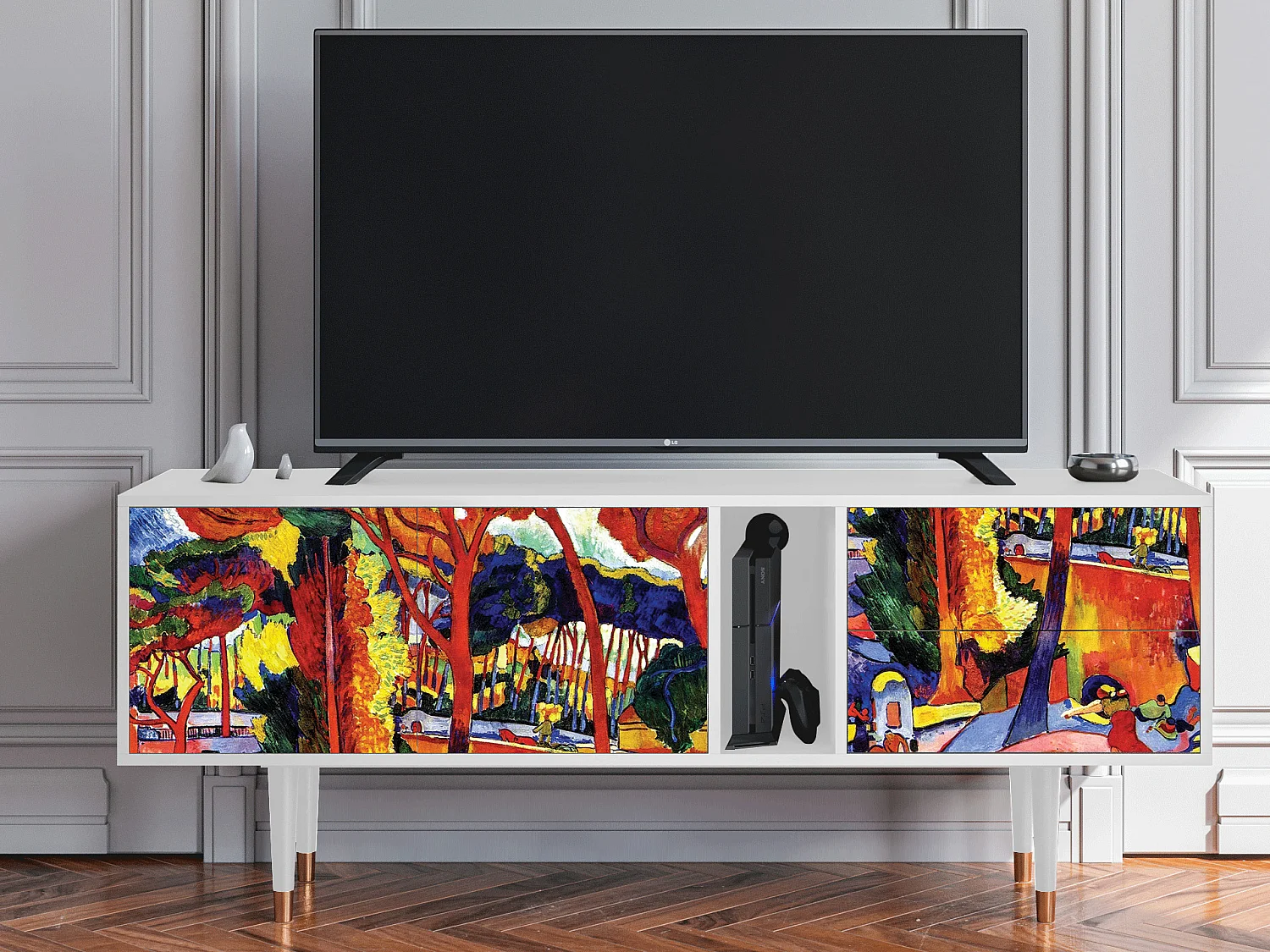 Mobile TV - 170х69х48 cm - T1 - The Turning Road, Bianco