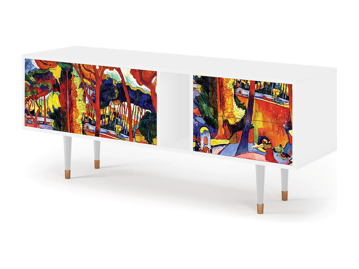 Mobile TV - 170х69х48 cm - T1 - The Turning Road, Bianco