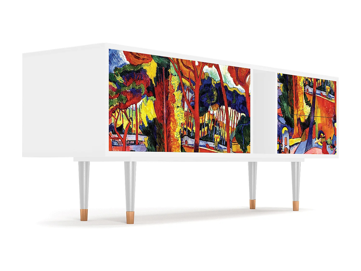 Mobile TV - 170х69х48 cm - T1 - The Turning Road, Bianco