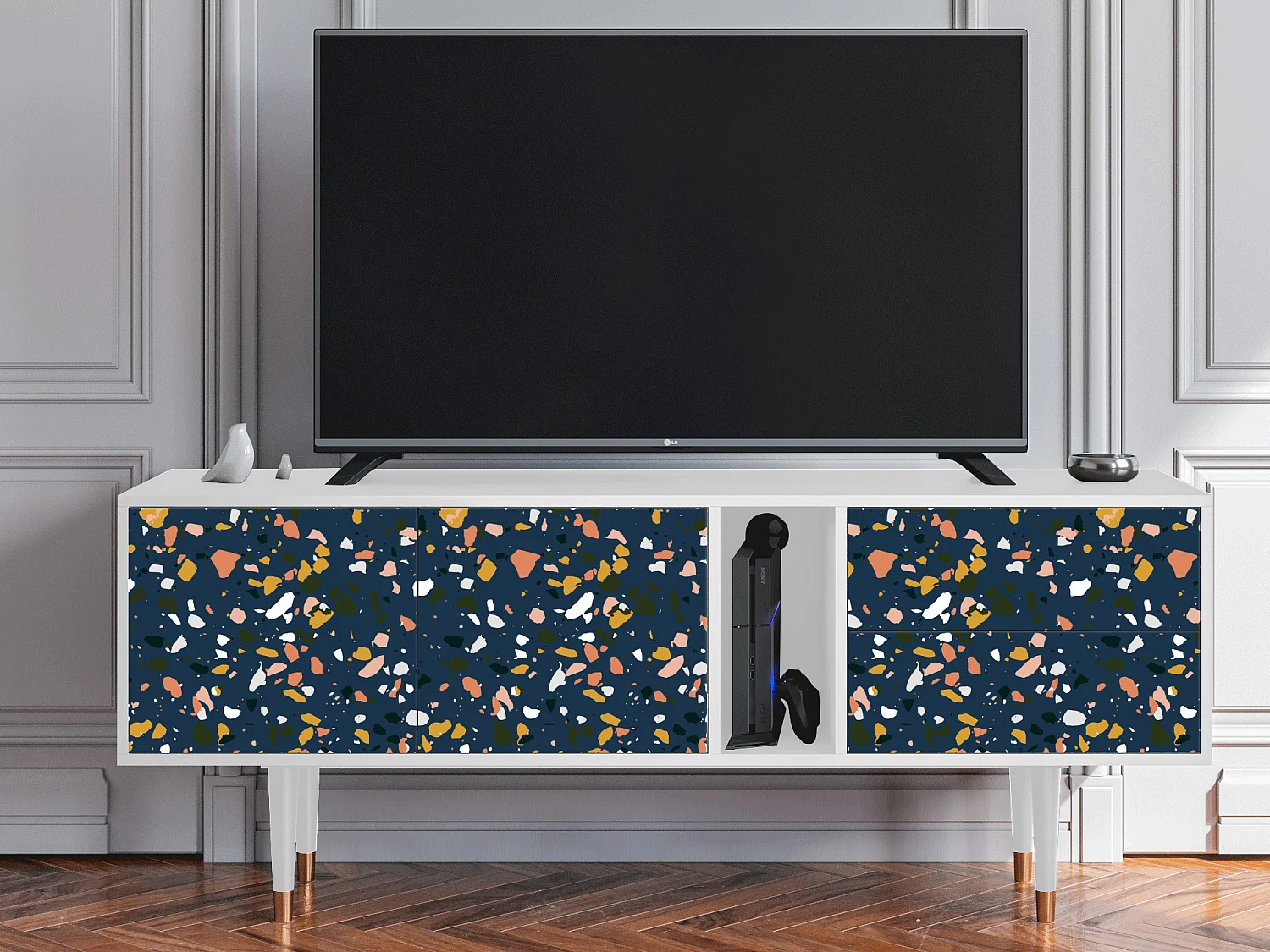 Meuble TV - 170х69х48 cm - T1 - Night Sky Langhterns, Blanc