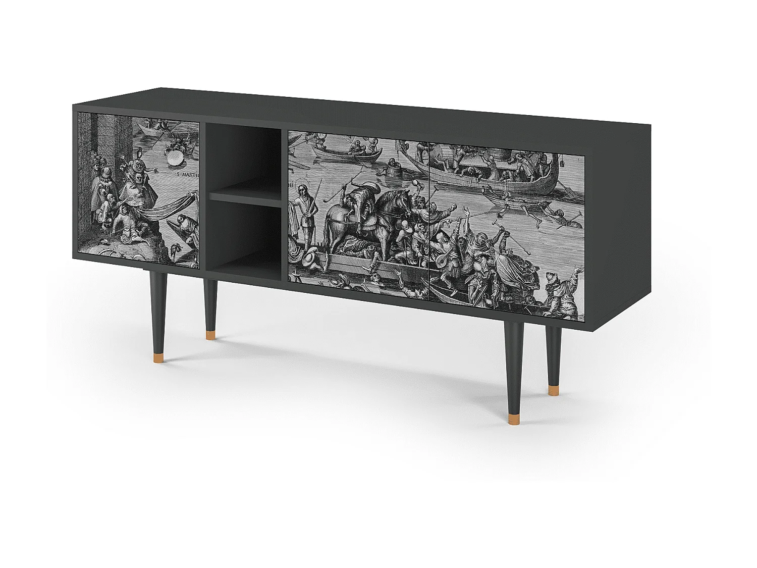 Szafka RTV - 150х69х41 cm - T5 - Saint Martin, Antracyt