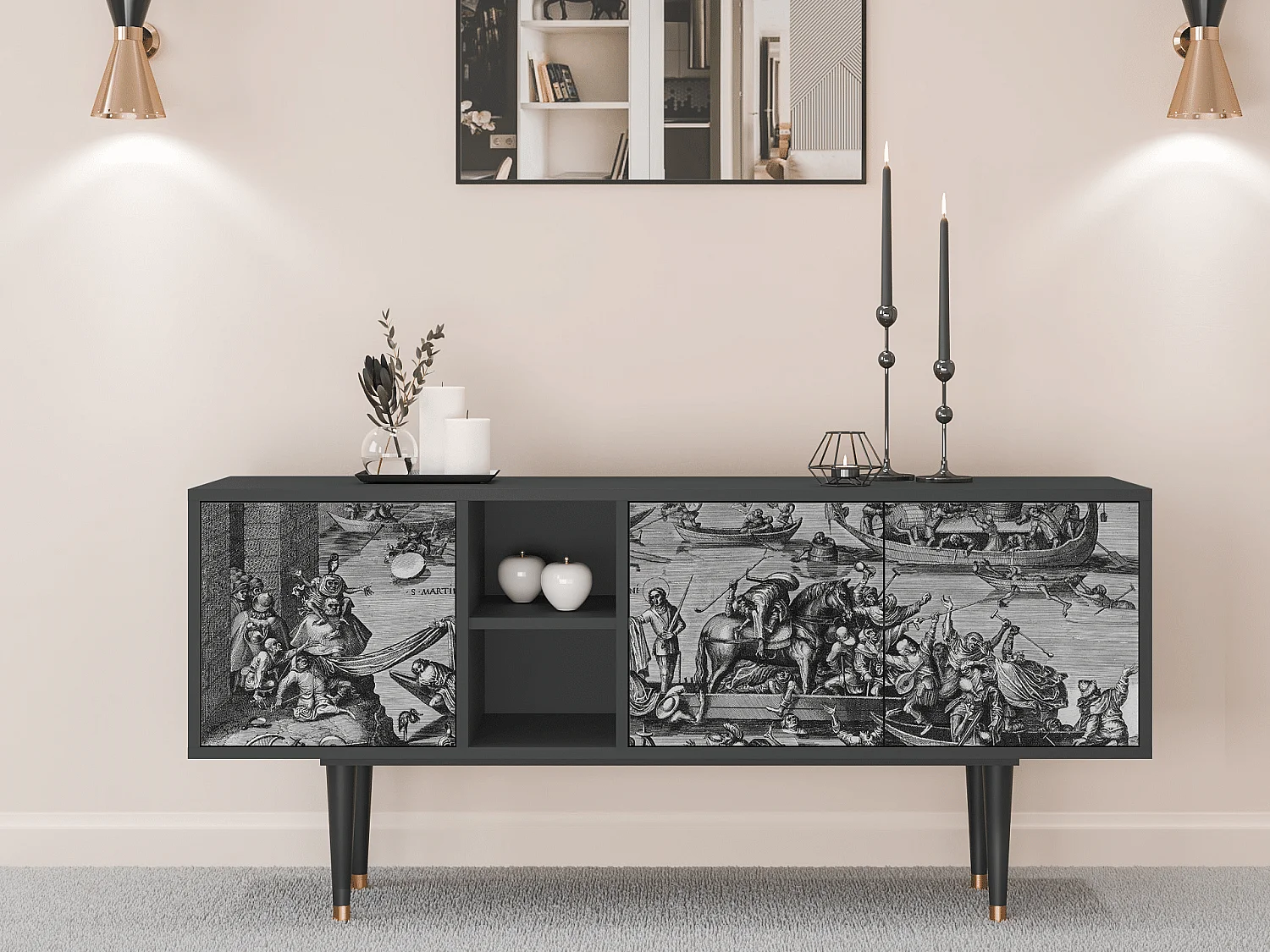 Meuble TV - 150х69х41 cm - T5 - Saint Martin, Anthracite