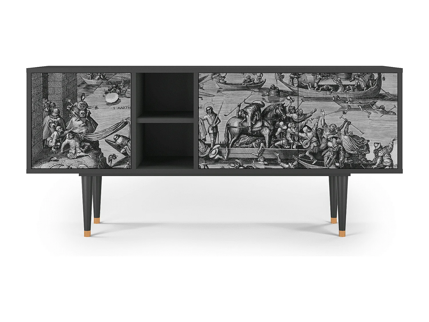 Meuble TV - 150х69х41 cm - T5 - Saint Martin, Anthracite