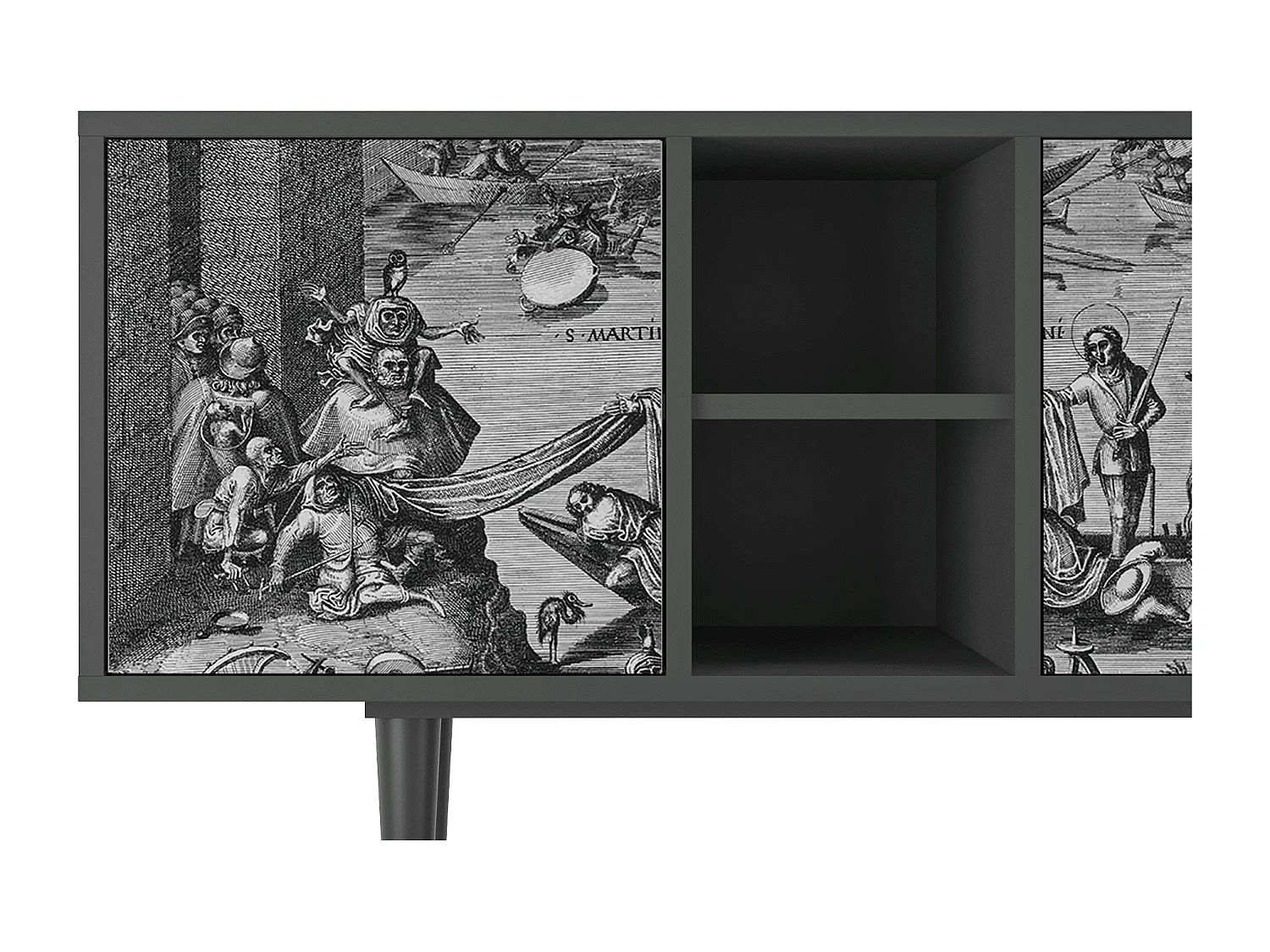 Meuble TV - 150х69х41 cm - T5 - Saint Martin, Anthracite