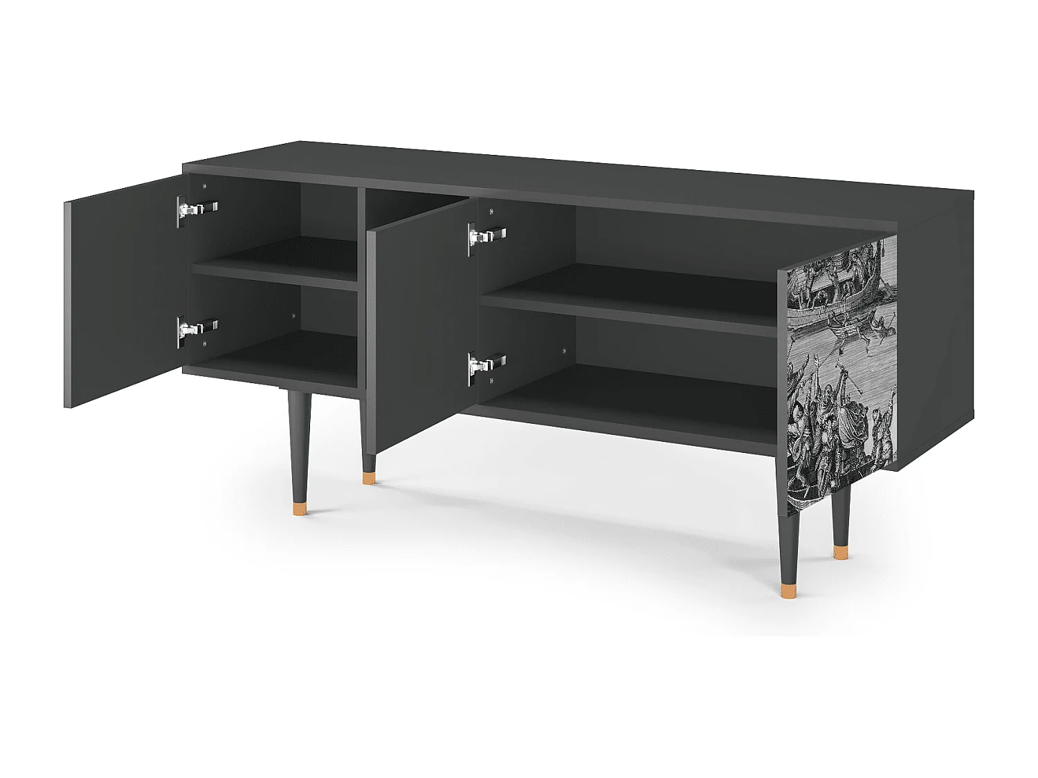 Meuble TV - 150х69х41 cm - T5 - Saint Martin, Anthracite
