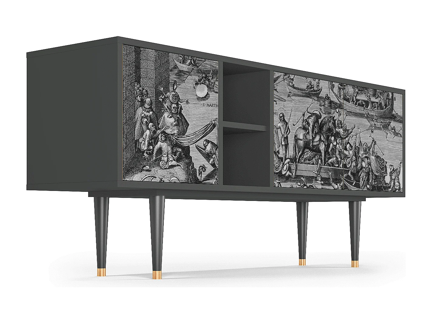 Szafka RTV - 150х69х41 cm - T5 - Saint Martin, Antracyt