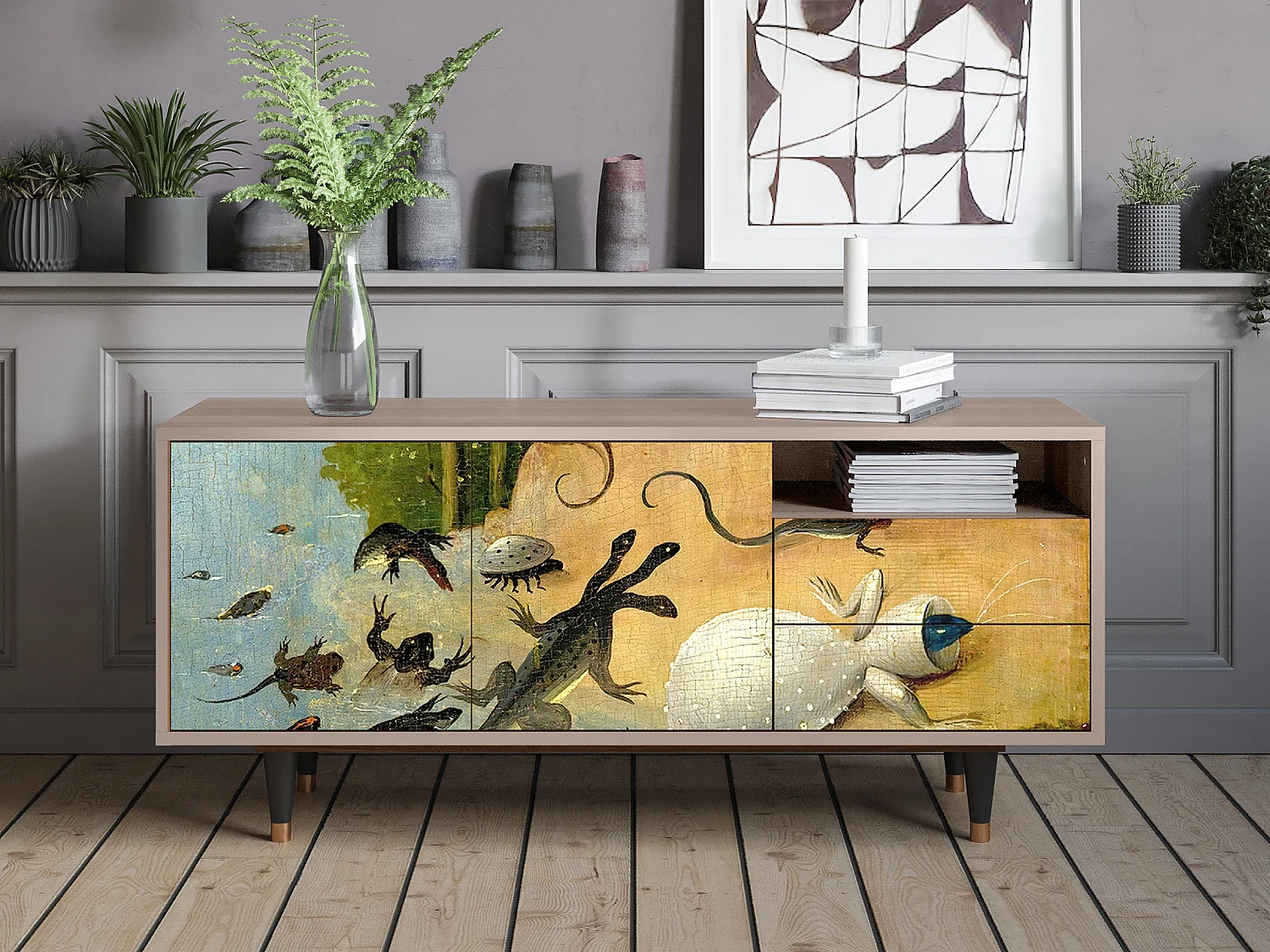 Szafka RTV - 125х56х41 cm - T7 - The Garden by Bosch, Latte