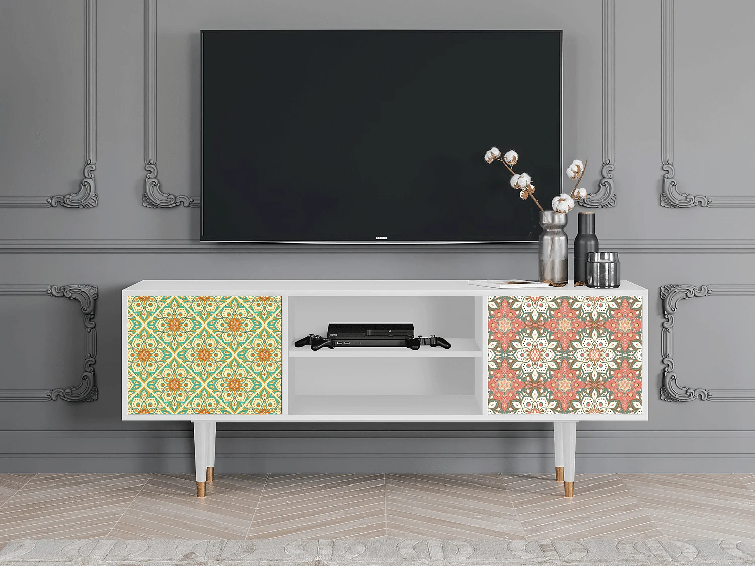 TV-meubel - 170х69х48 cm - T2 - Peach Grove, Wit