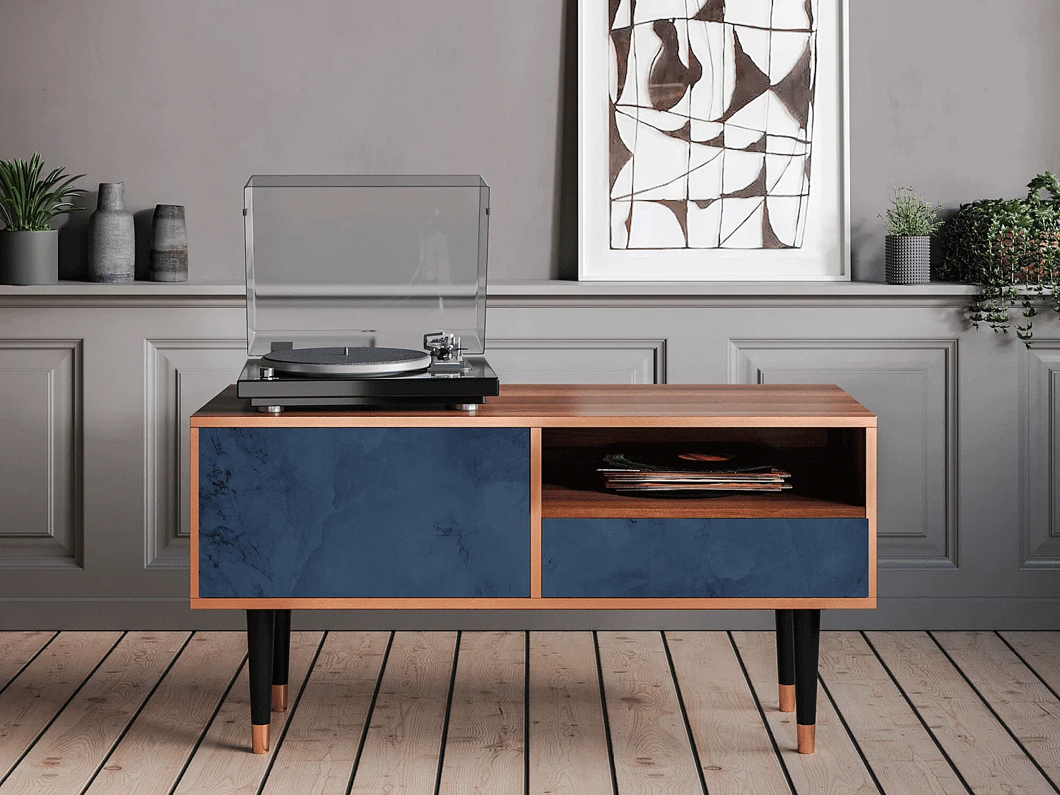 Szafka RTV - 115х59х48 cm - T3 - Endless Galaxi, Orzech