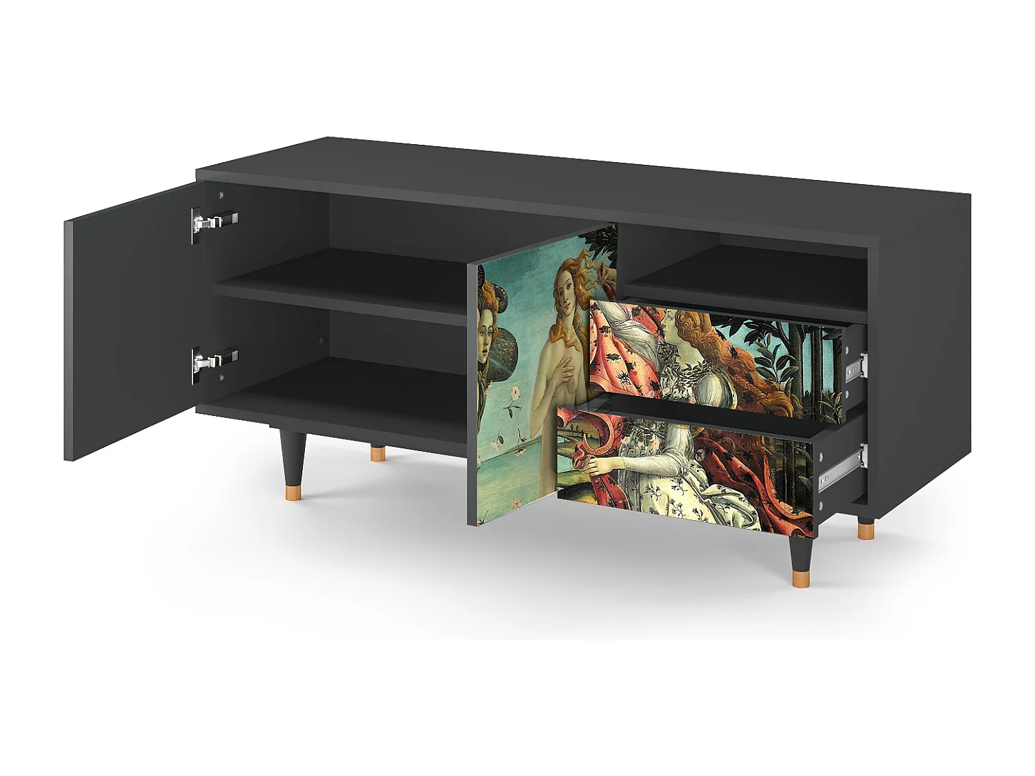 Meuble TV - 125х56х41 cm - T7 - The Birth of Venus, Anthracite